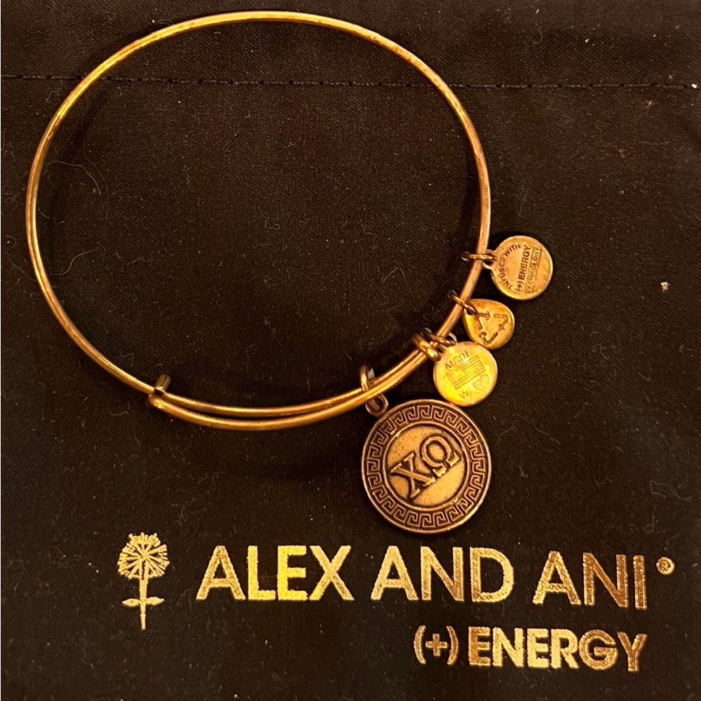 Alex and Ani Chi Omega Fraternity Bracelet.